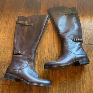Brown Naturalizer Wide Shaft Boots Size 5